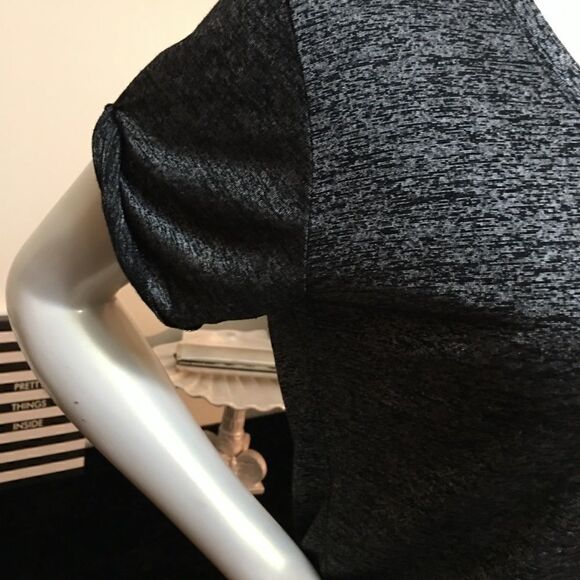 White House Black Market silver shimmer comfy Tee - Picture 3 of 5